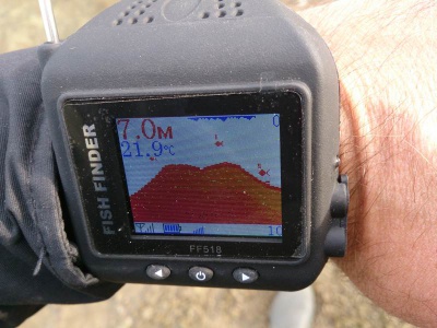 Bezdrôtový nahadzovací sonar v hodinkách s dosahom 60 m